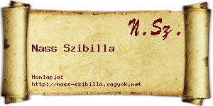 Nass Szibilla névjegykártya